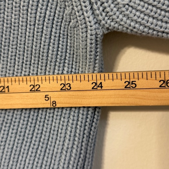 Quince Organic Cotton Sky Blue Women's Cardigan Sweater Size Medium Chunky Knif - Picture 7 of 9